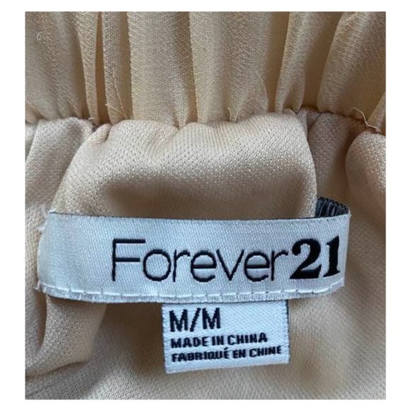 Forever 21 Lined Champagne Sequin Silhouette Mini Skirt Relaxed Fit - Picture 4 of 6